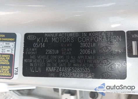 2015 Kia Forte Ex from USA, damaged, VIN KNAFZ4A89F5283535